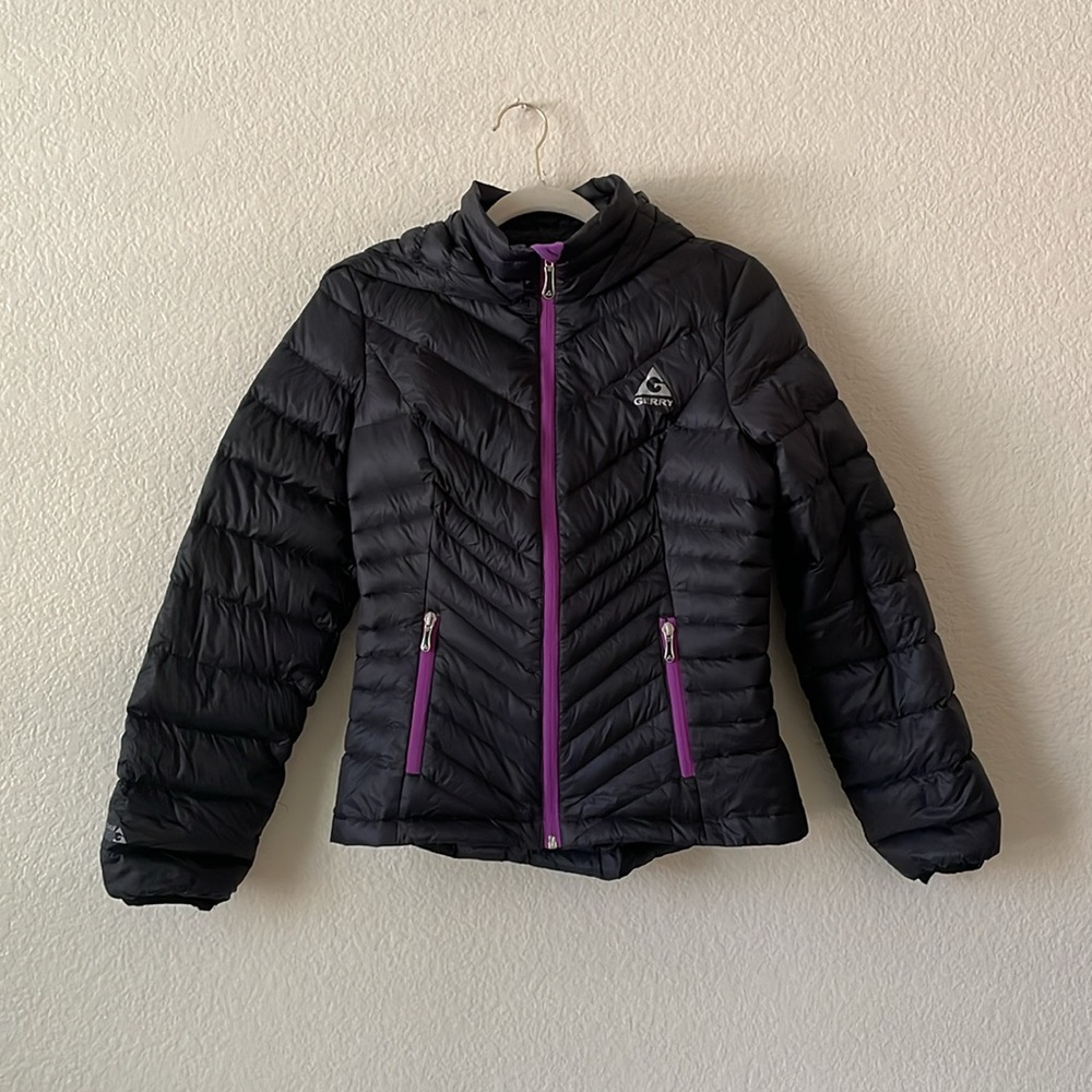Gerry Lightweight Puffer Jacket Fitted Zip Up Hoodie Indie Retro - Picture 4 of 16